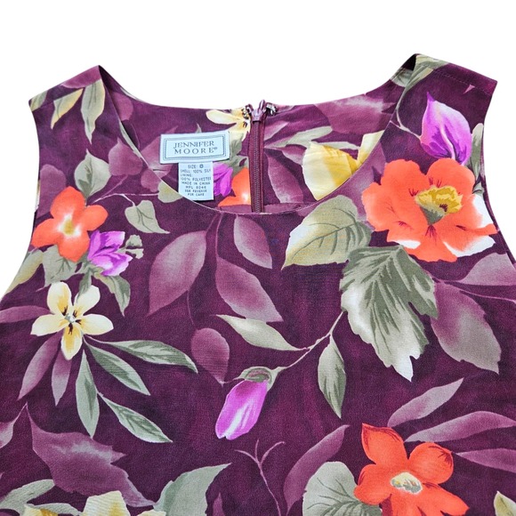 Jennifer Moore Dresses & Skirts - Jennifer Moore Silk Dress Womens 8 90s Slip on Mini Floral Romatic Boho Hawaiian